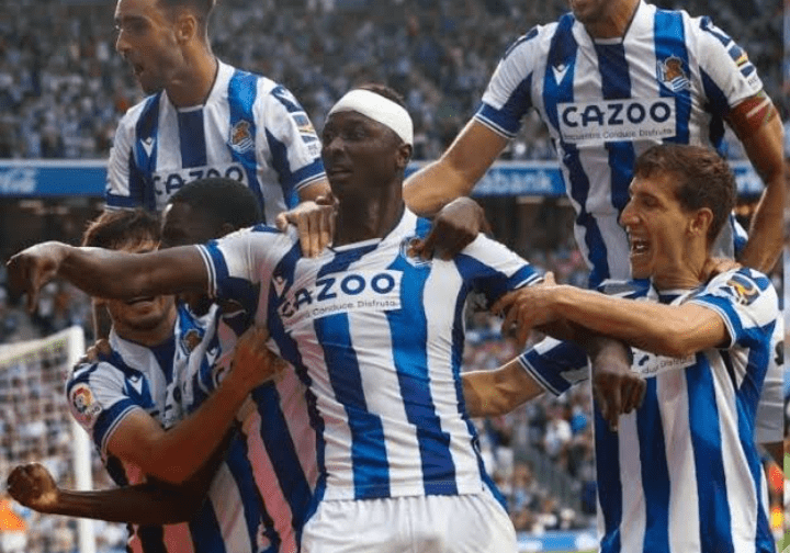 Sadiq celebrates scoring for Sociedad