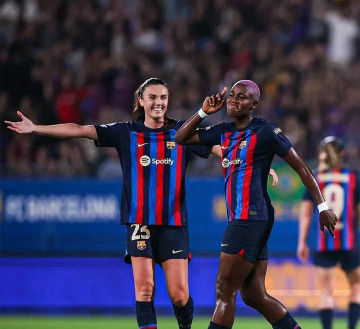 Oshoala wins battle of Nigerian sisters as Benfica submit to ruthless Barcelona