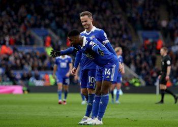 James Maddison and Awoniyi applaud Iheanacho’s performance for the foxes against Aston Villa