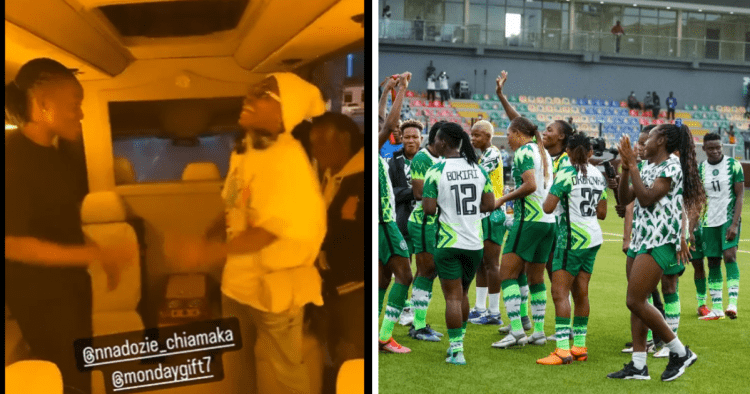 “Zazu”- Super Falcons players Nnadozie and Gift Monday vibe with Portable’s trending lines