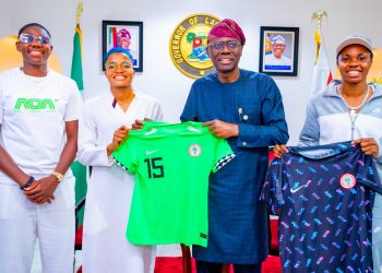 PICTURES: Gov. Sanwo-Olu hosts Super Falcons stars in Lagos after strong World Cup performance