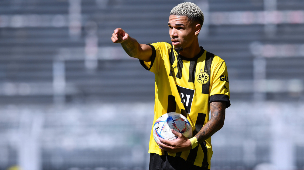 Justin Njinmah in action for Borussia Dortmund