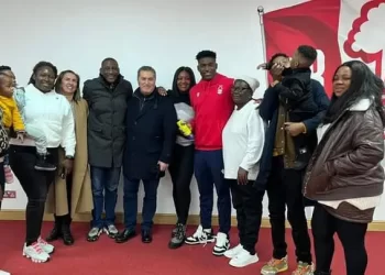 “It’s not easy” – Taiwo Awoniyi’s wife opens up on how she deals with life as a footballer’s wife