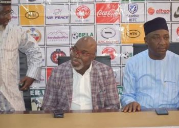 “So shameless” – Nigerians slam Pinnick after ex-NFF boss was spotted in Qatar watching Brazil vs. Switzerland