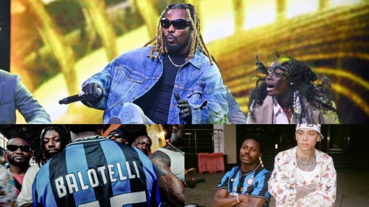 Photos: Nigeria Afrobeats star Asake rocks retro Balotelli jersey in new music video with UK rapper