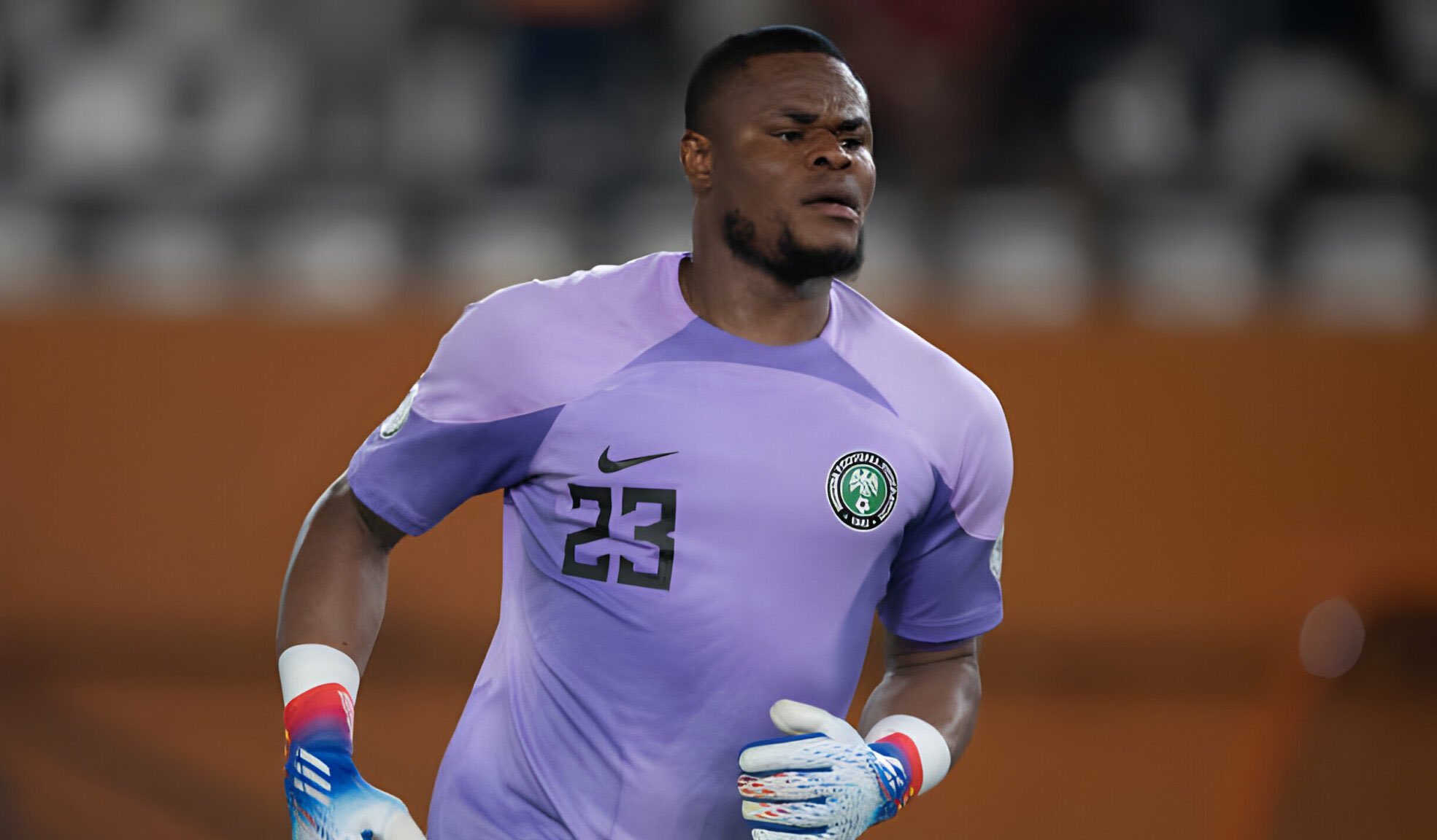 Stanley Nwabali in action for the Super Eagles of Nigeria