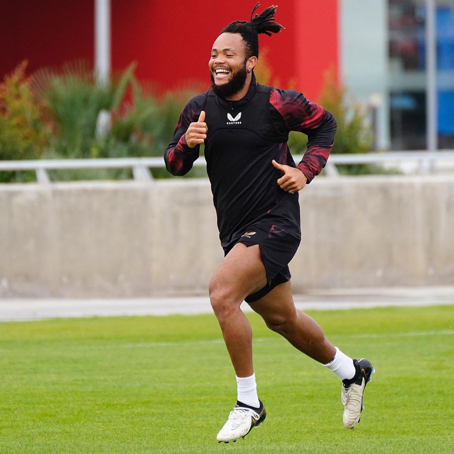 Chidera Ejuke returns to light training at Sevilla. Photo credit: Web