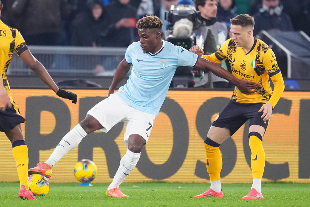 Fisayo Dele-Bashiru of SS Lazio during the Serie A match between SS Lazio and FC Internazionale Milano at Stadio Olimpico