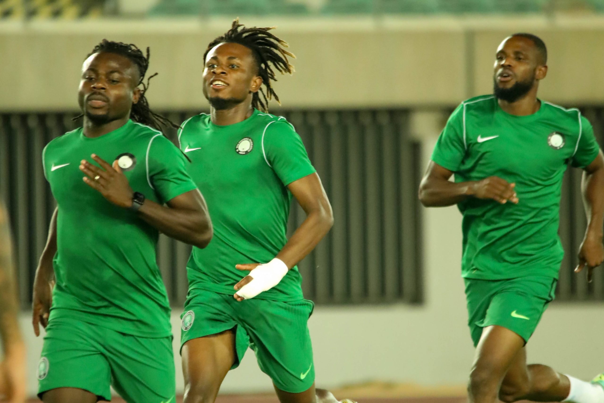 Nigeria Super Eagles stars in training 