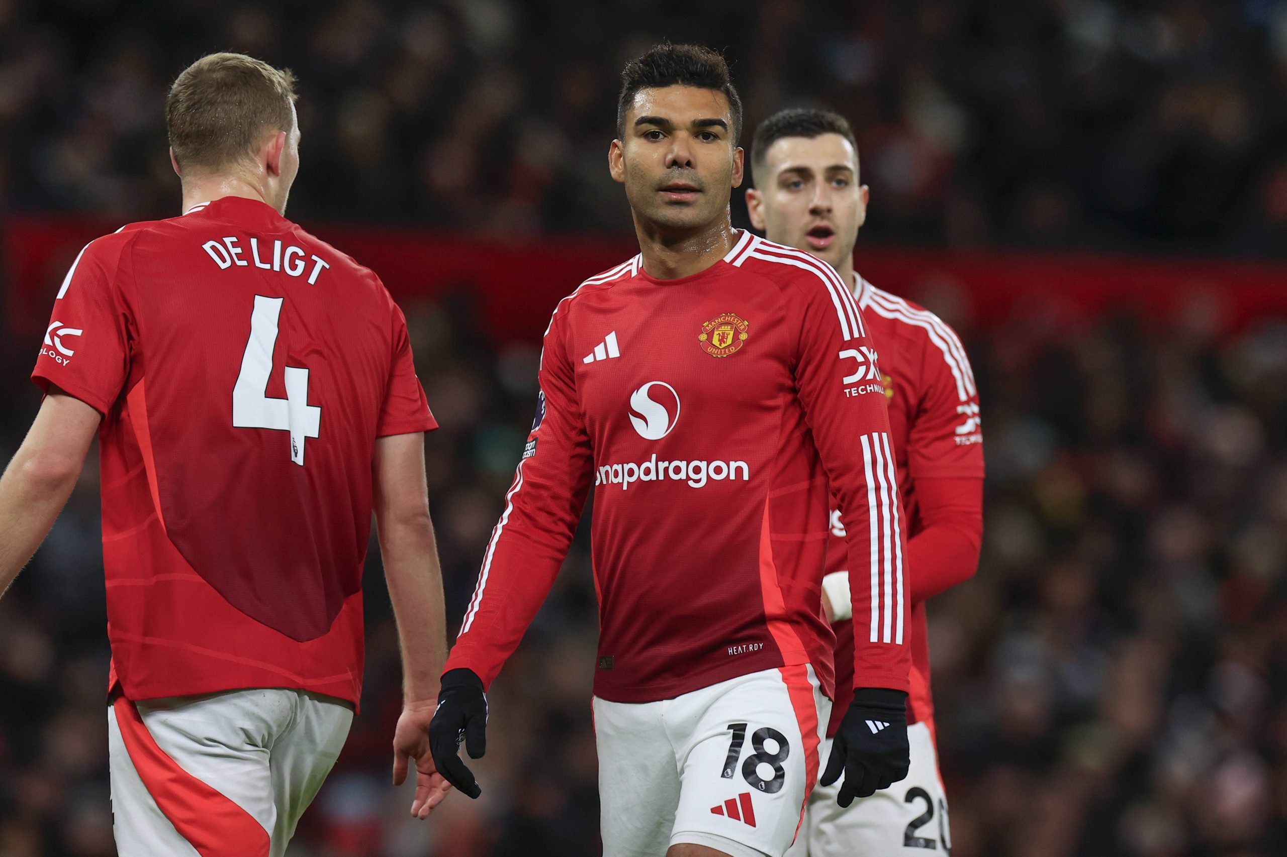 Casemiro during the Premier League match between Manchester United and Newcastle United at Old Trafford, Manchester, England on 30 December 2024