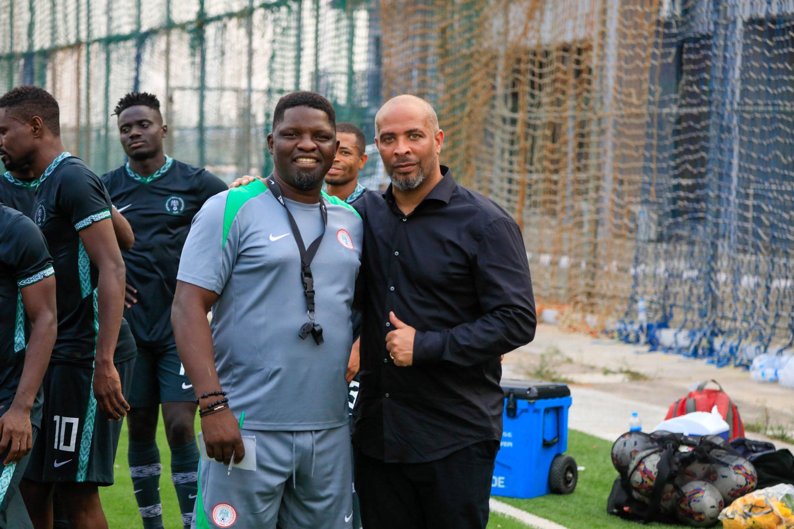 Super Eagles coaches Daniel Ogunmodede x Eric Chelle
