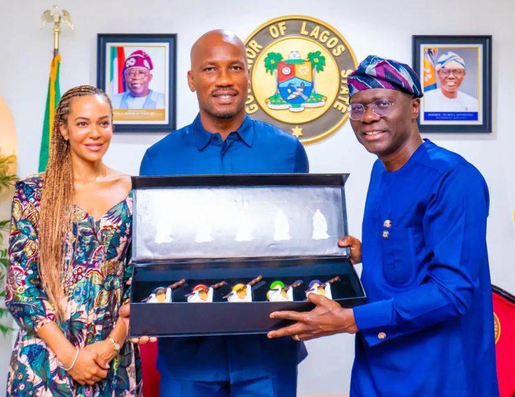 WATCH: Lagos State Governor Sanwo-Olu taunts Chelsea Legend Drogba