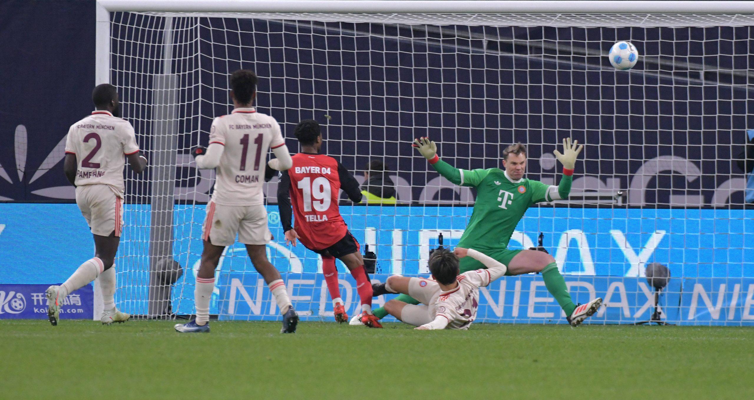 Nathan Tella agianst Bayern Munich 