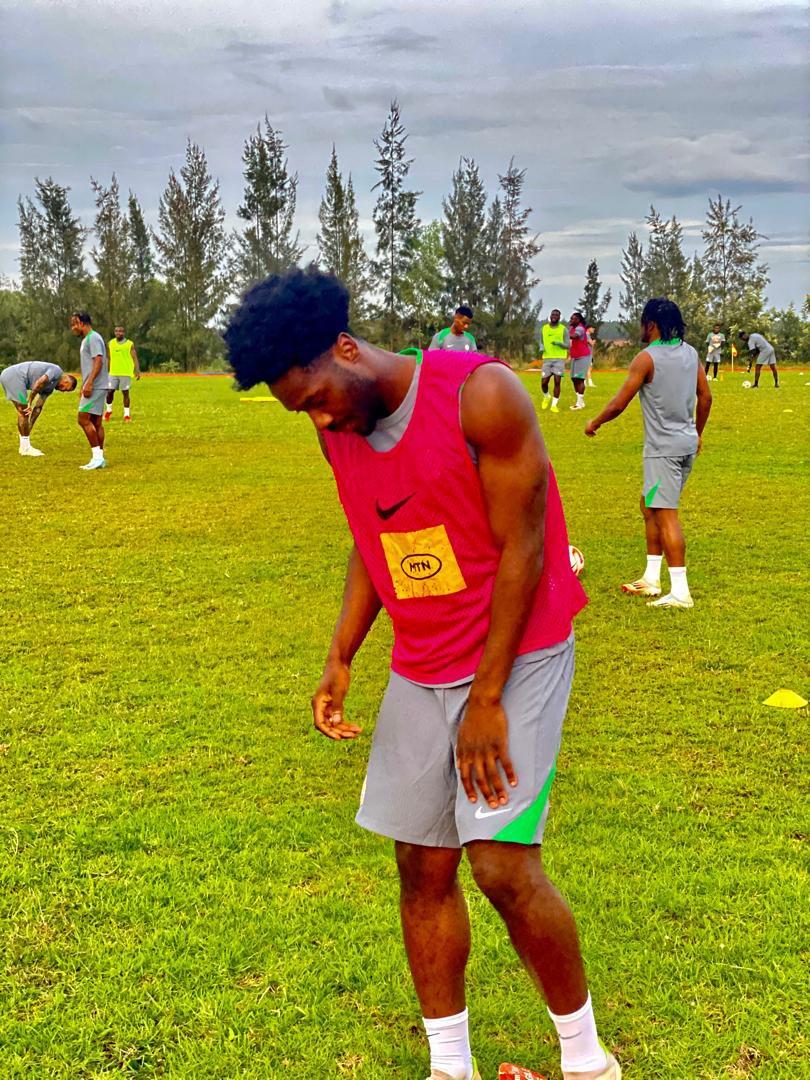 Nigeria Super Eagles in first training under coach Eric Chelle. Photo Credit X 