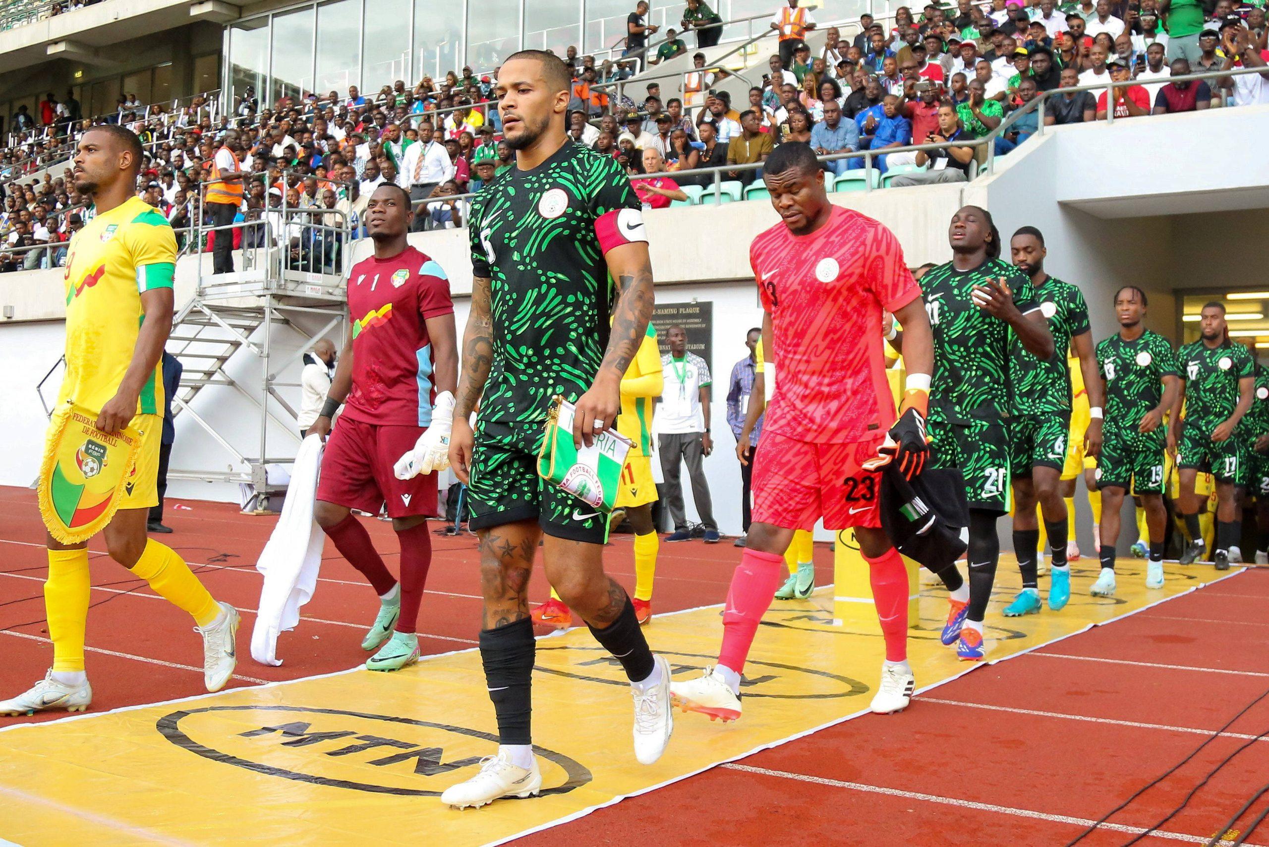 Super Eagles including William Troost-Ekong and Stanley Nwabali