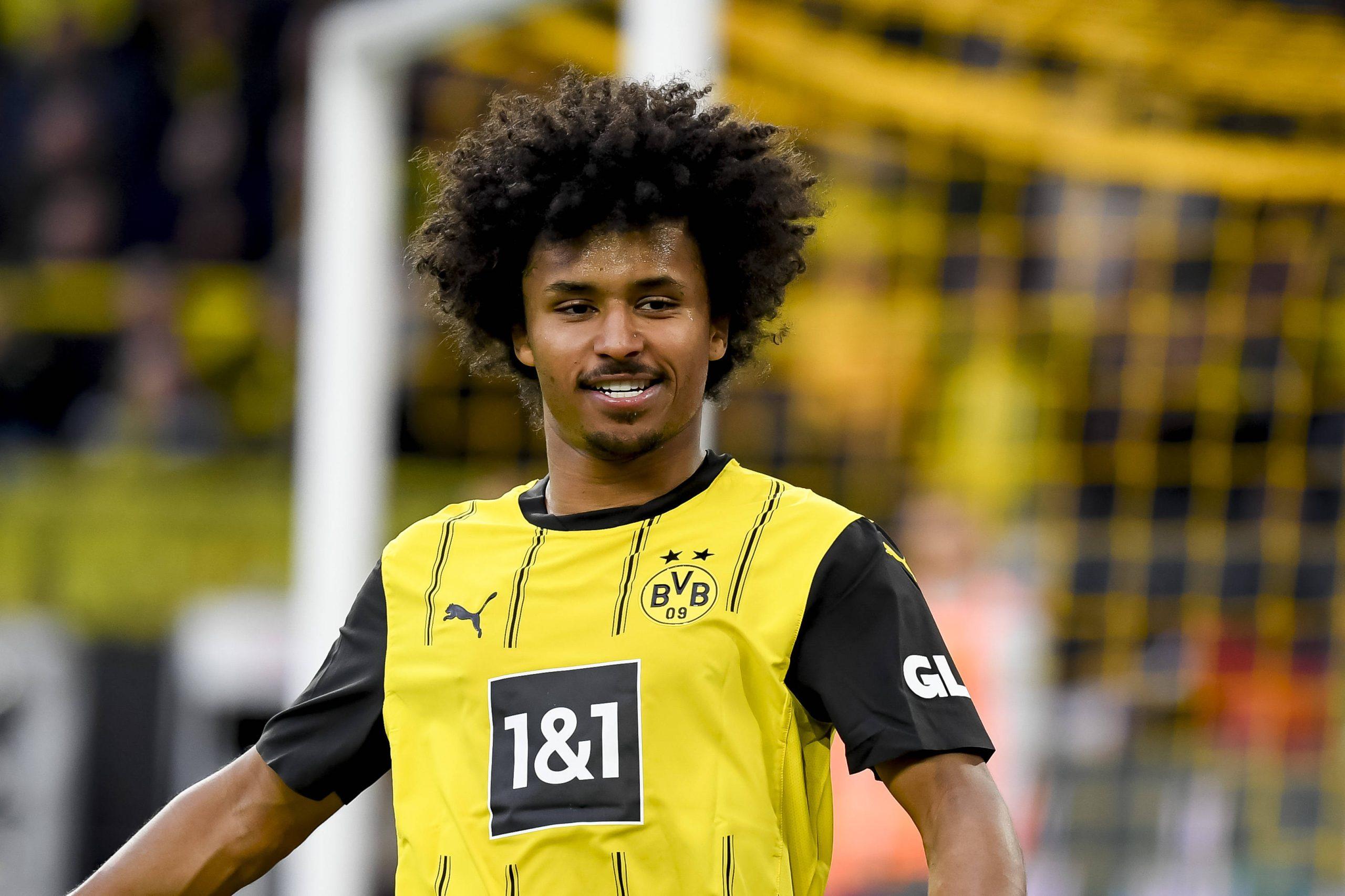 Karim Adeyemi in action for Borussia Dortmund