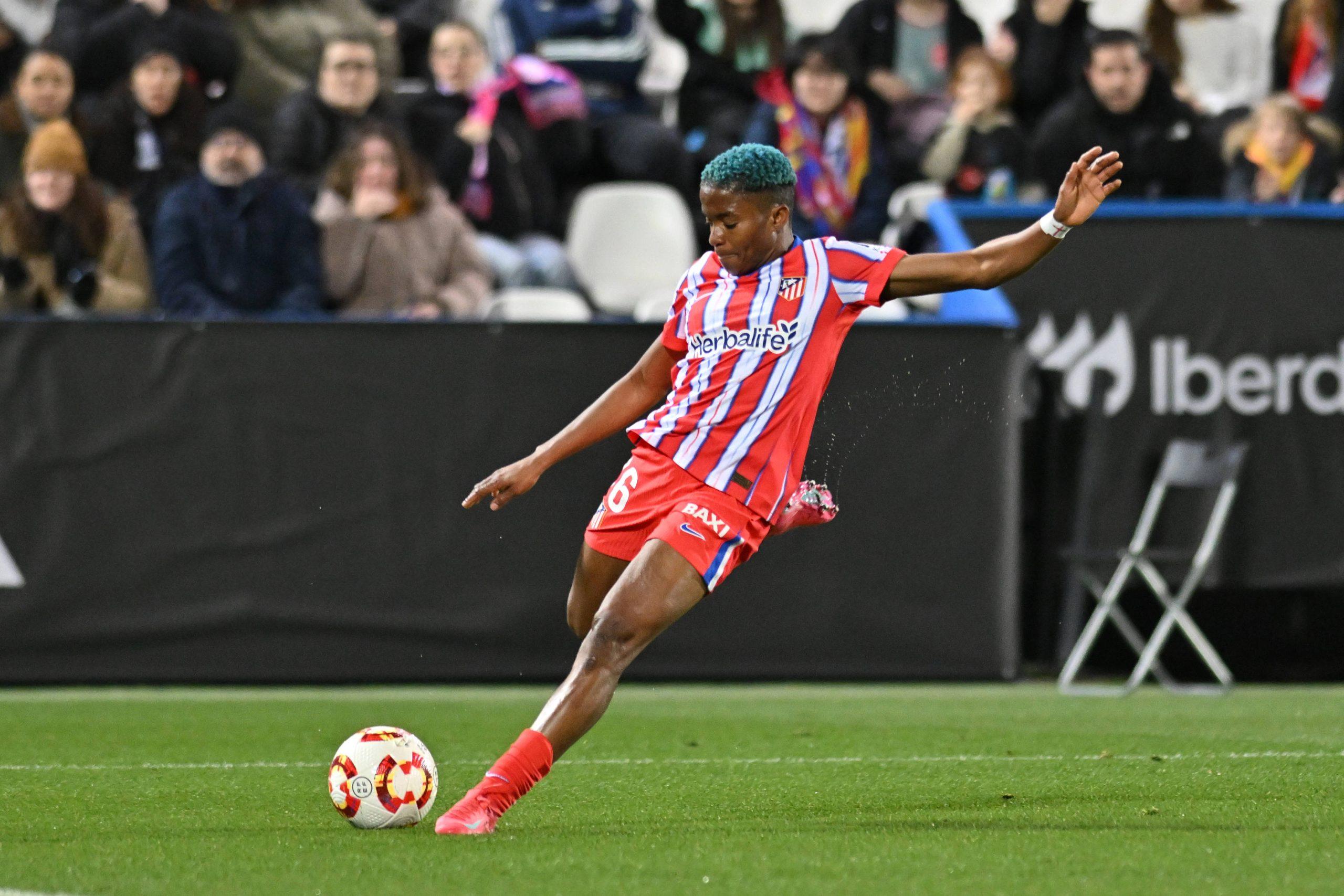Super Falcons star RASHEEDAT AJIBADE in action for Atletico Madrid