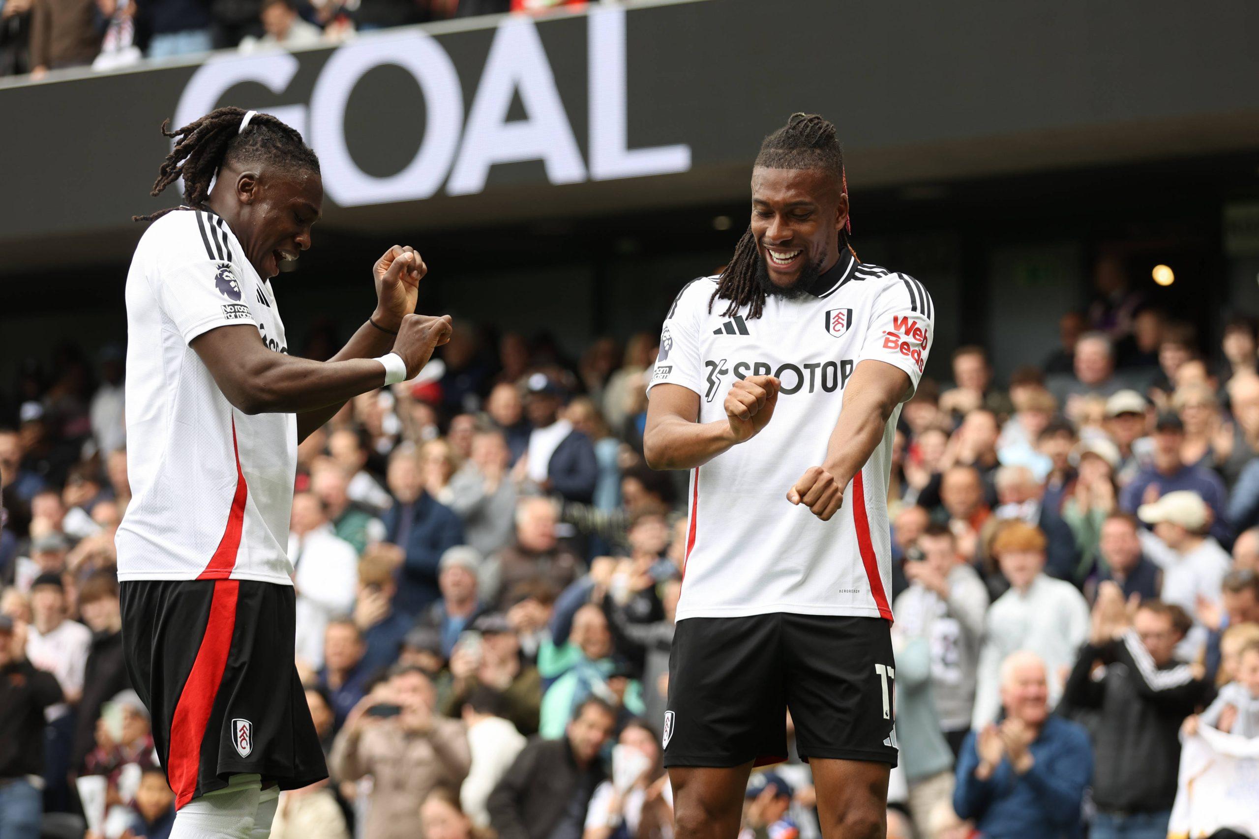 Calvin Bassey of Fulham and Alex Iwobi
