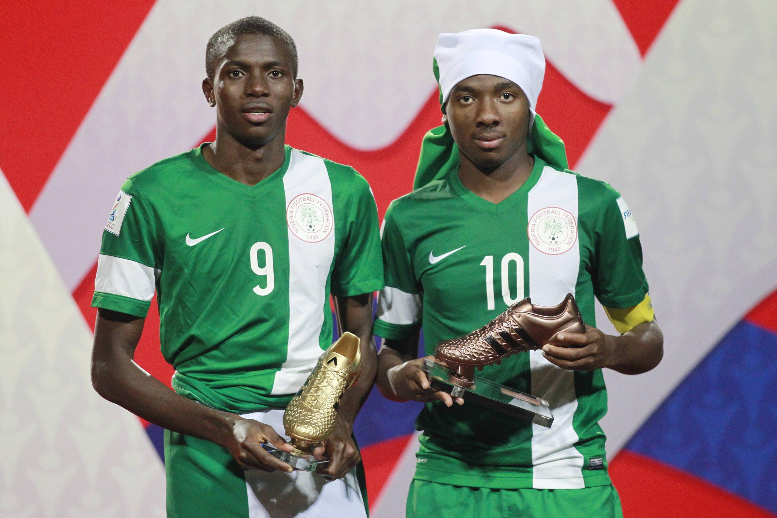 Nigeria’s Golden Eaglets stars Victor Osimhen and Kelechi Nwakali. 