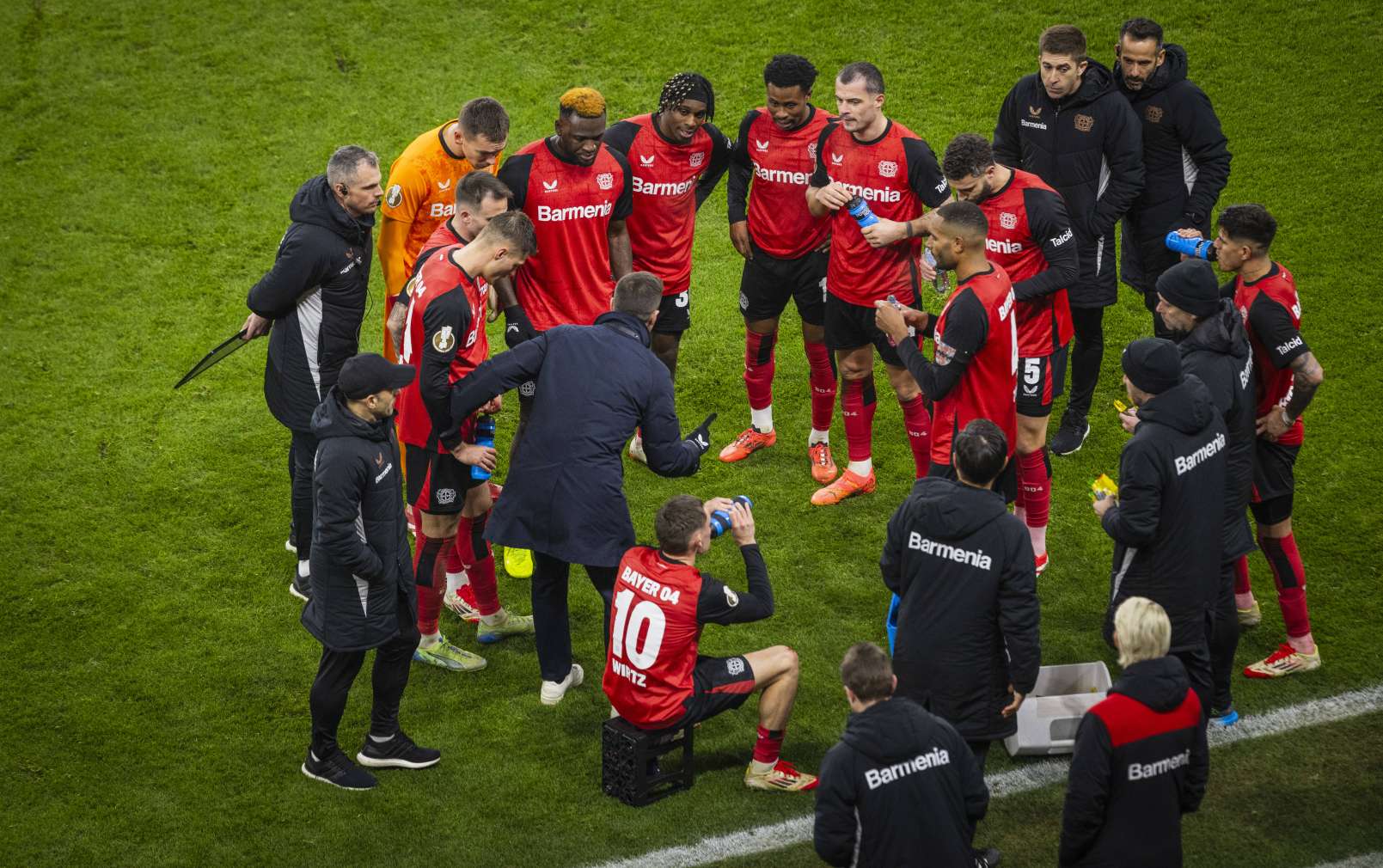 Bayer Leverkusen team including Victor Boniface and Nathan Tella