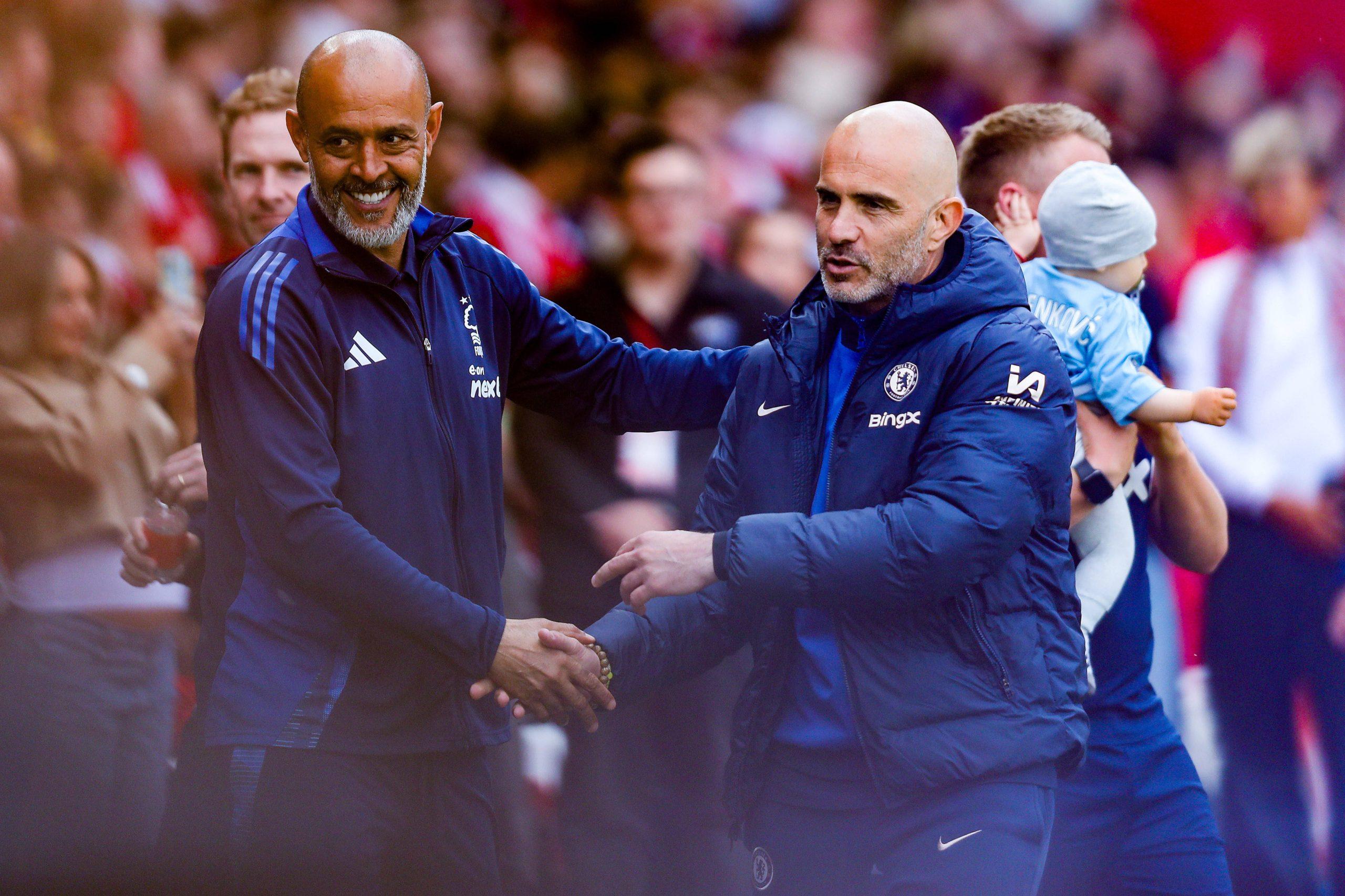 Espirito Santo Nottingham Forest and Enzo Maresca of Chelsea