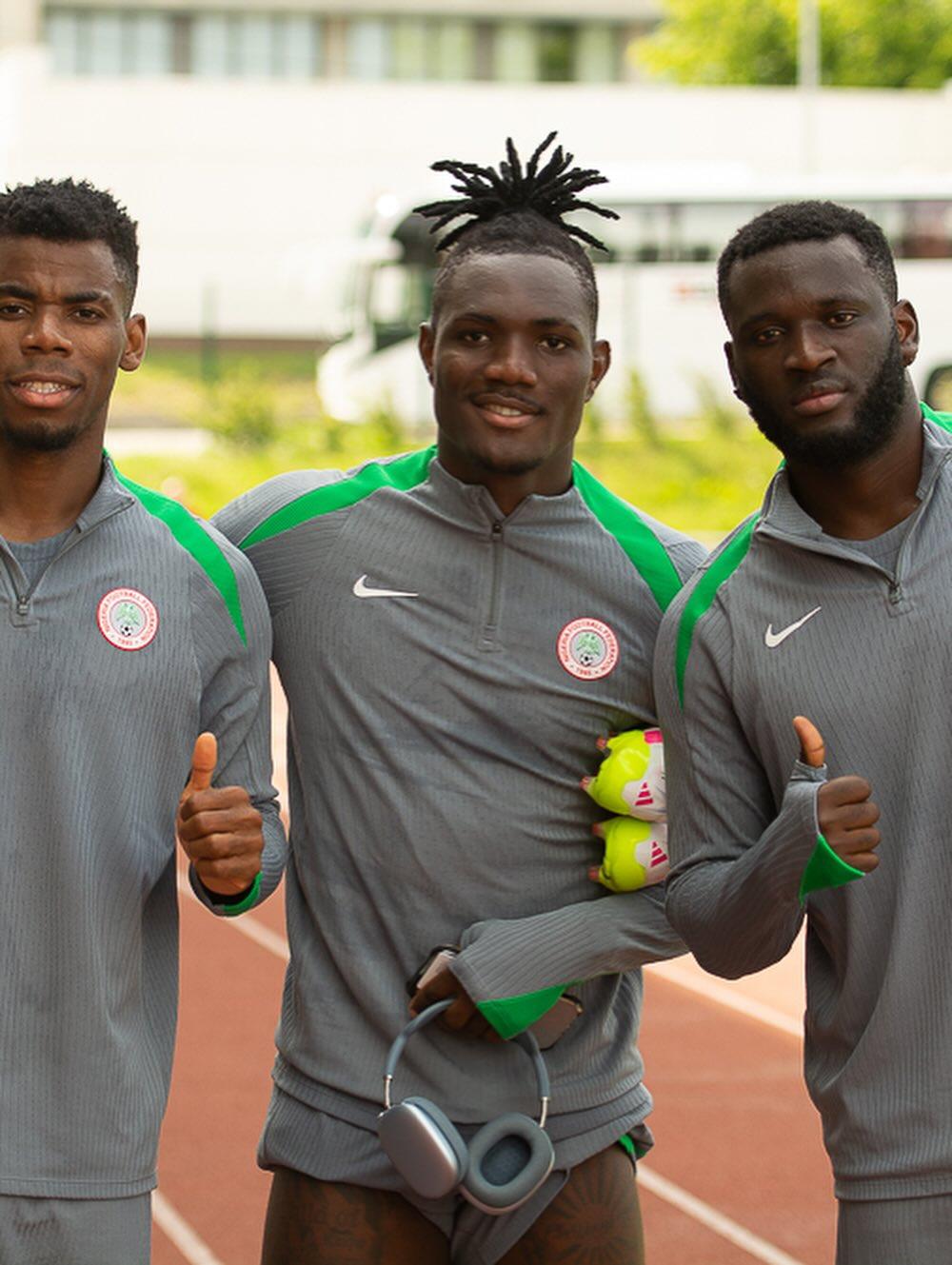 Super Eagles stars: Raphael Onyedika, Christantus Uche, and Victor Boniface