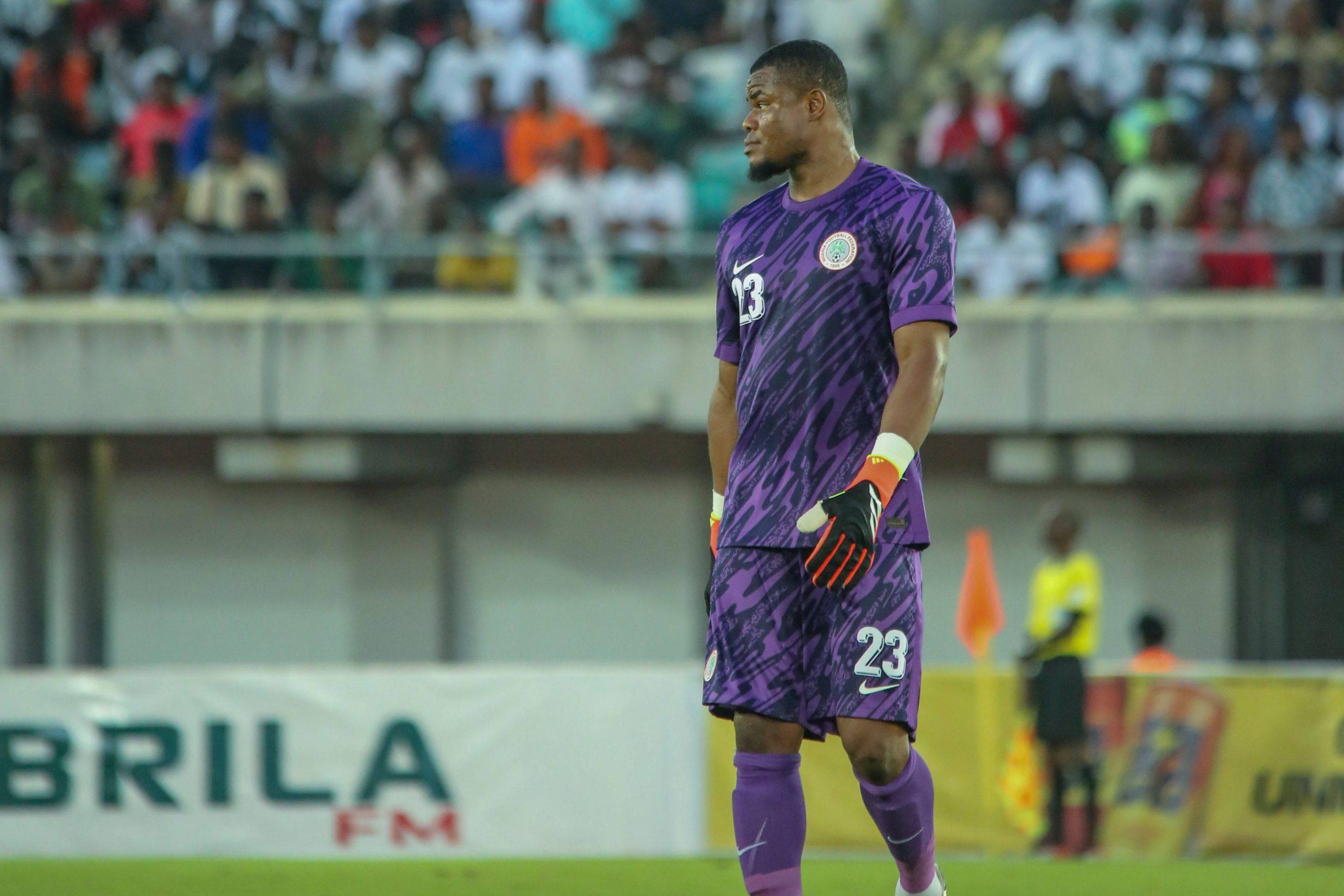 Stanley Nwabali during AFCON qualifier match between Nigeria and Libya.