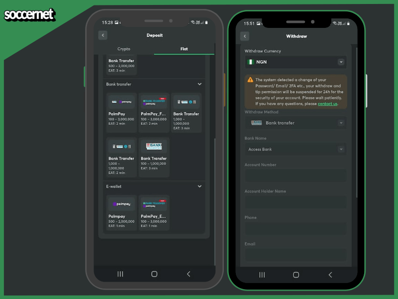 Payment methods on bc game app