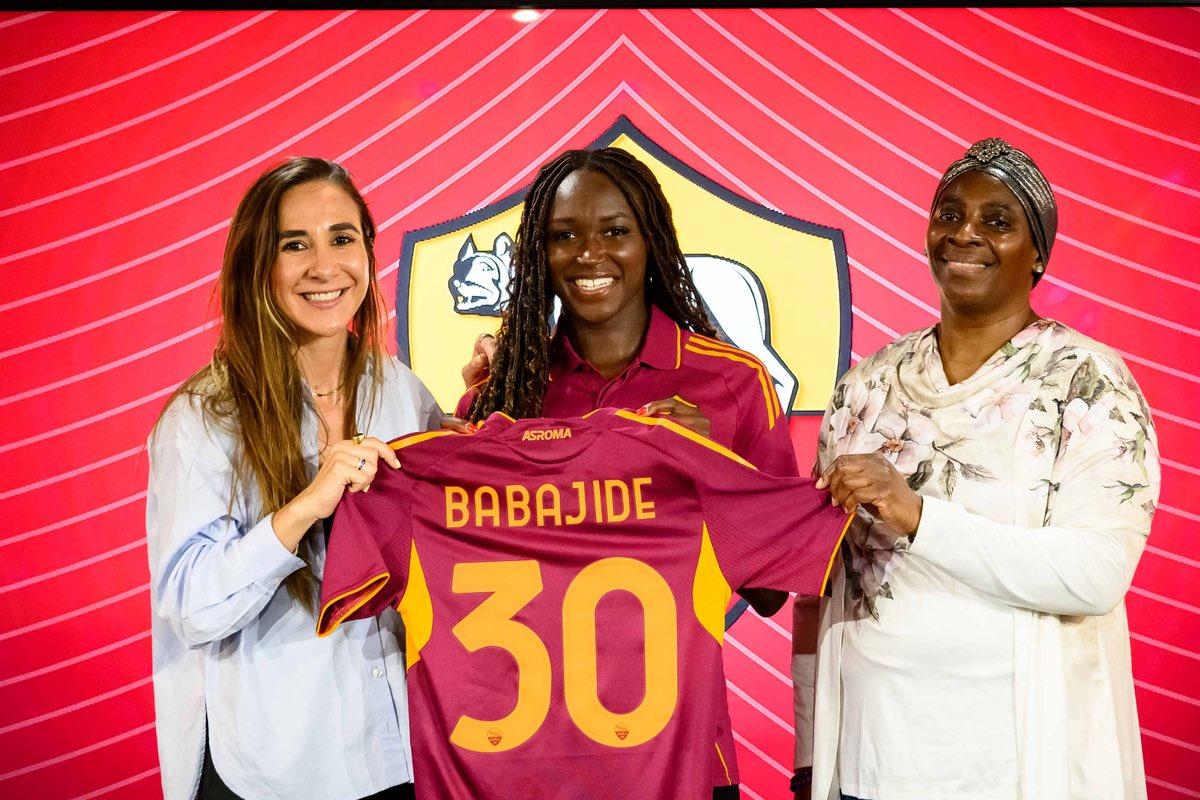 Rinsola Babajide after she signed for Italian side, AS Roma