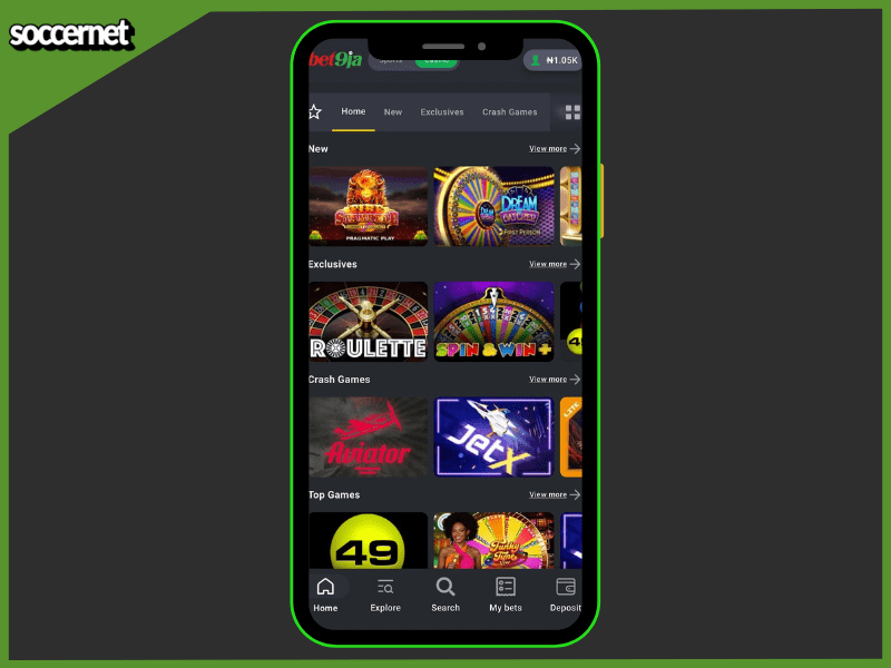 bet9ja mobile app casino