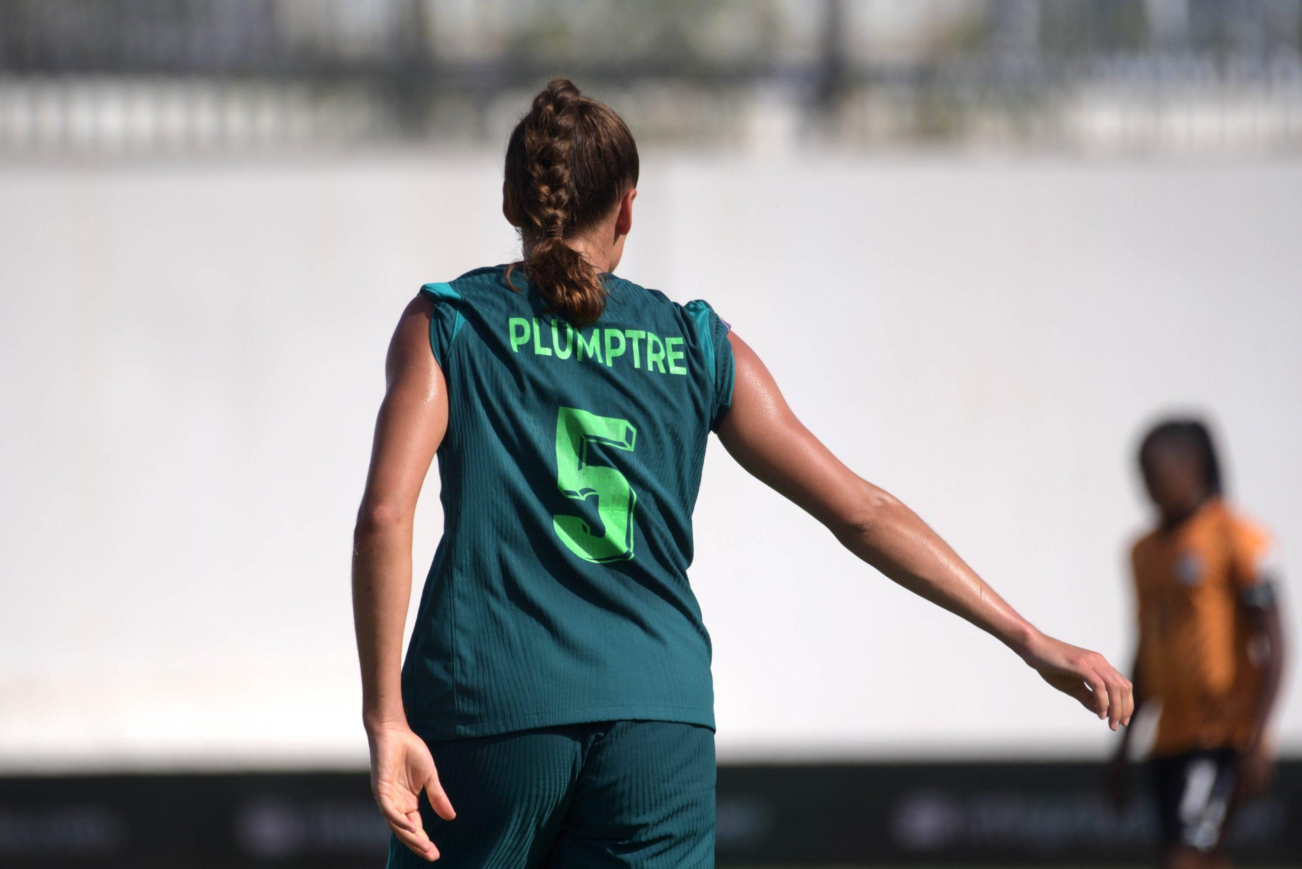 Ashleigh Plumptre in action for the Super Falcons of Nigeria. against Zambia.