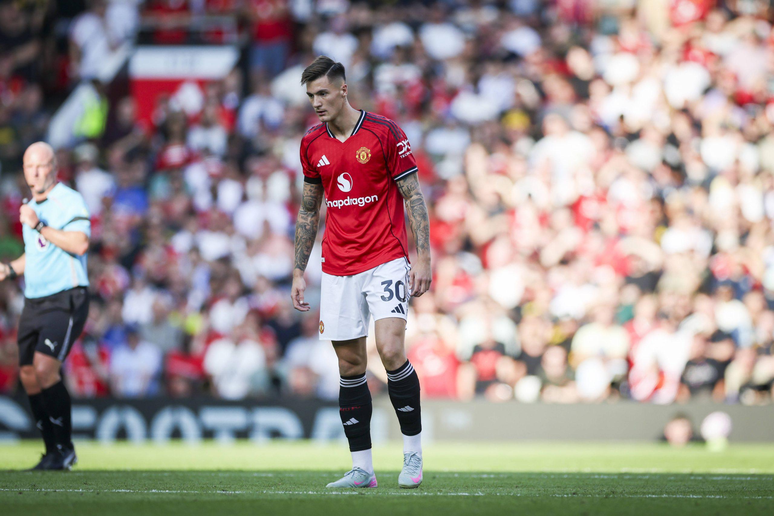 Benjamin Sesko during the Manchester United FC v Arsenal FC English Premier League match at Old Trafford, Manchester, England, United Kingdom