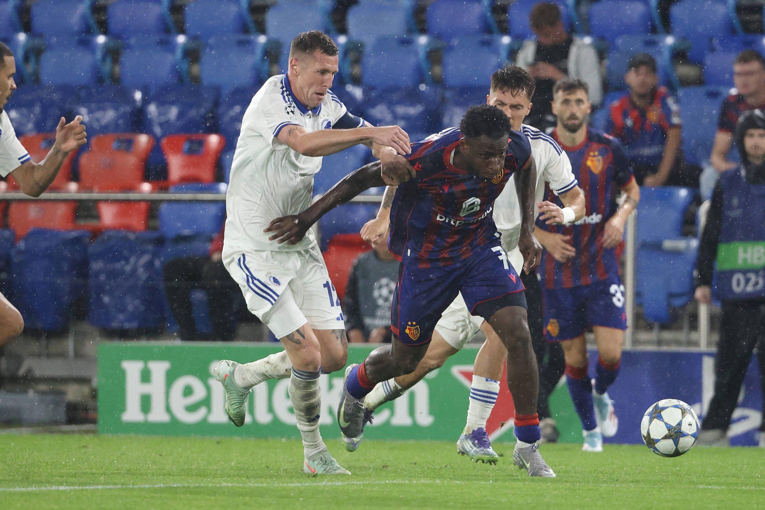 FC Copenhagen Lukas Lerager left,FC Copenhagen vs Philip Otele FC Basel