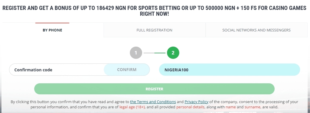 22bet nigeria promo code