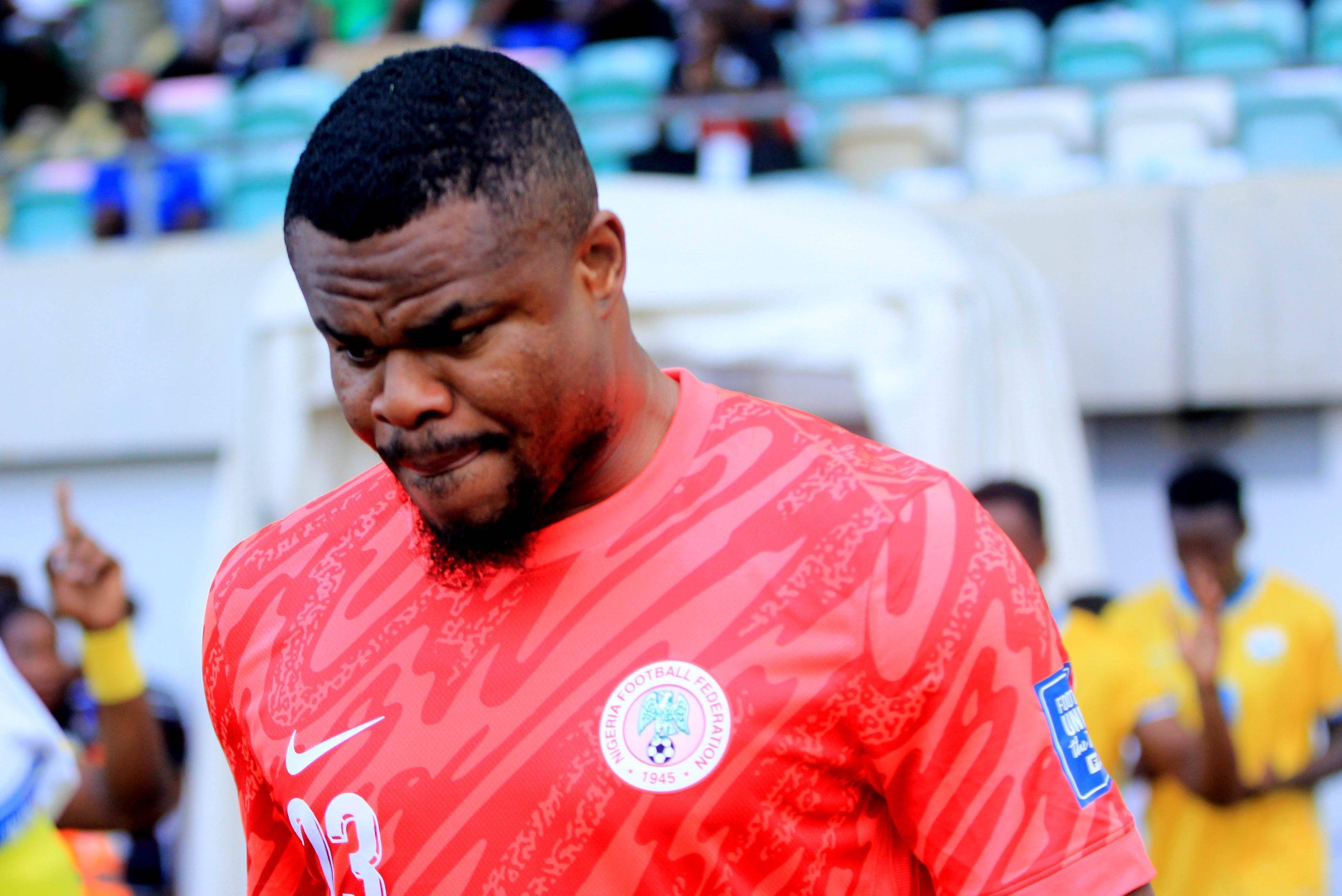 Stanley Nwabali of Nigeria during the 2026 FIFA World Cup qualifying match between the Super Eagles of Nigeria and the Amavubi of Rwanda at the Godswill Akpabio Stadium on September 6, 2025
