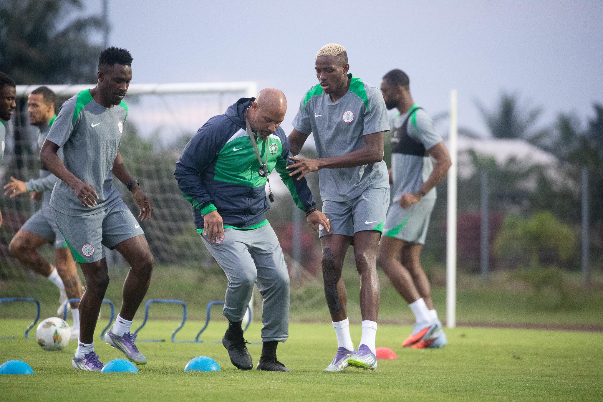 Eric Chelle and Super Eagles in training