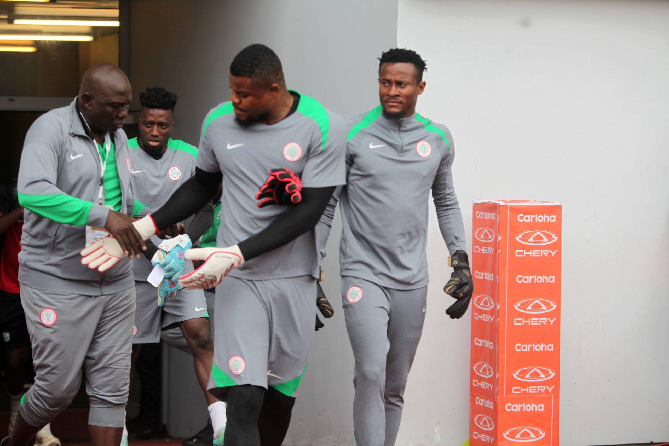 Super Eagles goalkeepers, Stanley Nwabali and Amas Obasogie