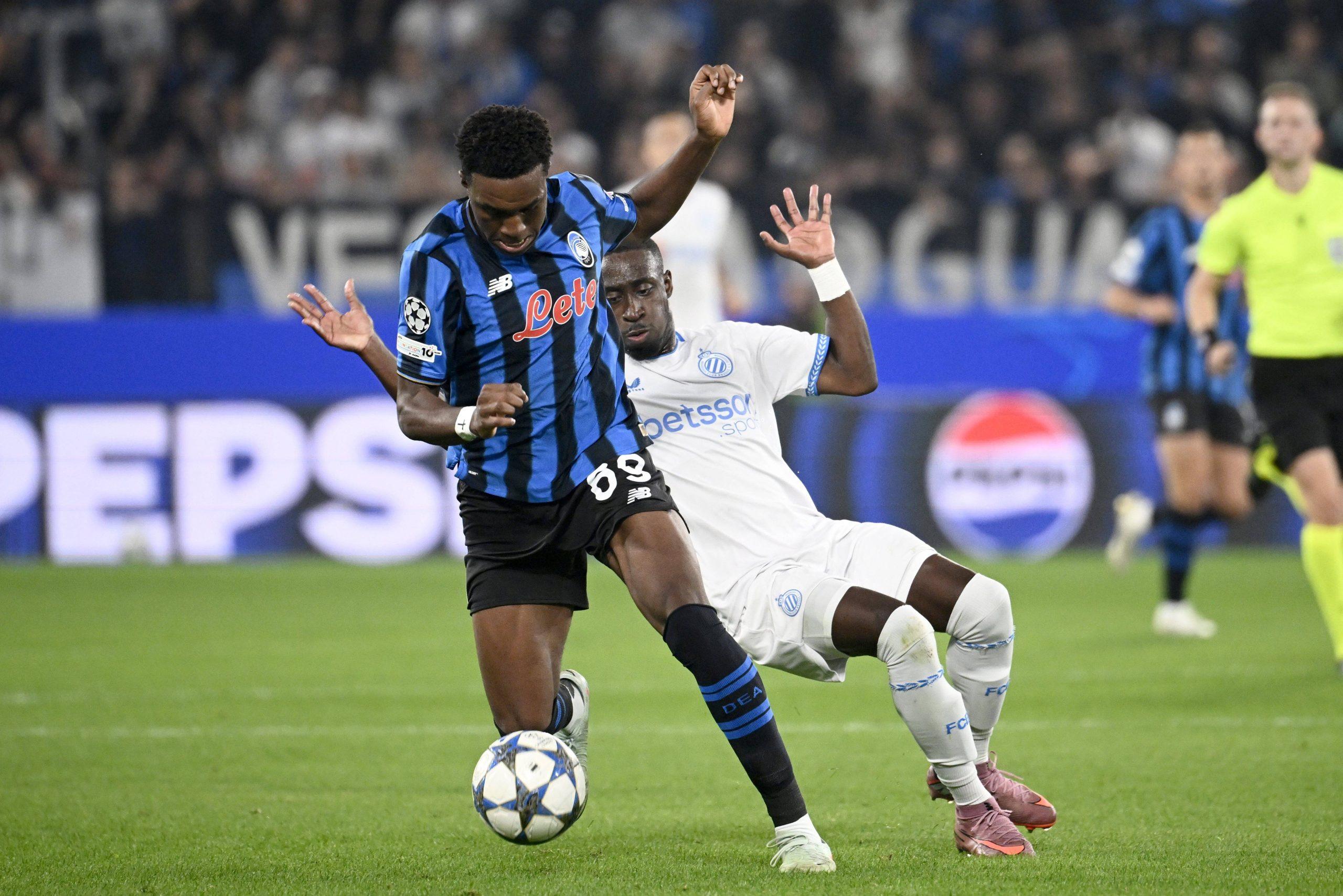Nigerian youngster Ahanor Honest defender of Atalanta and Forbs Carlos forward of Club Brugge during the UEFA Champions League 2025/26 League Phase MD2