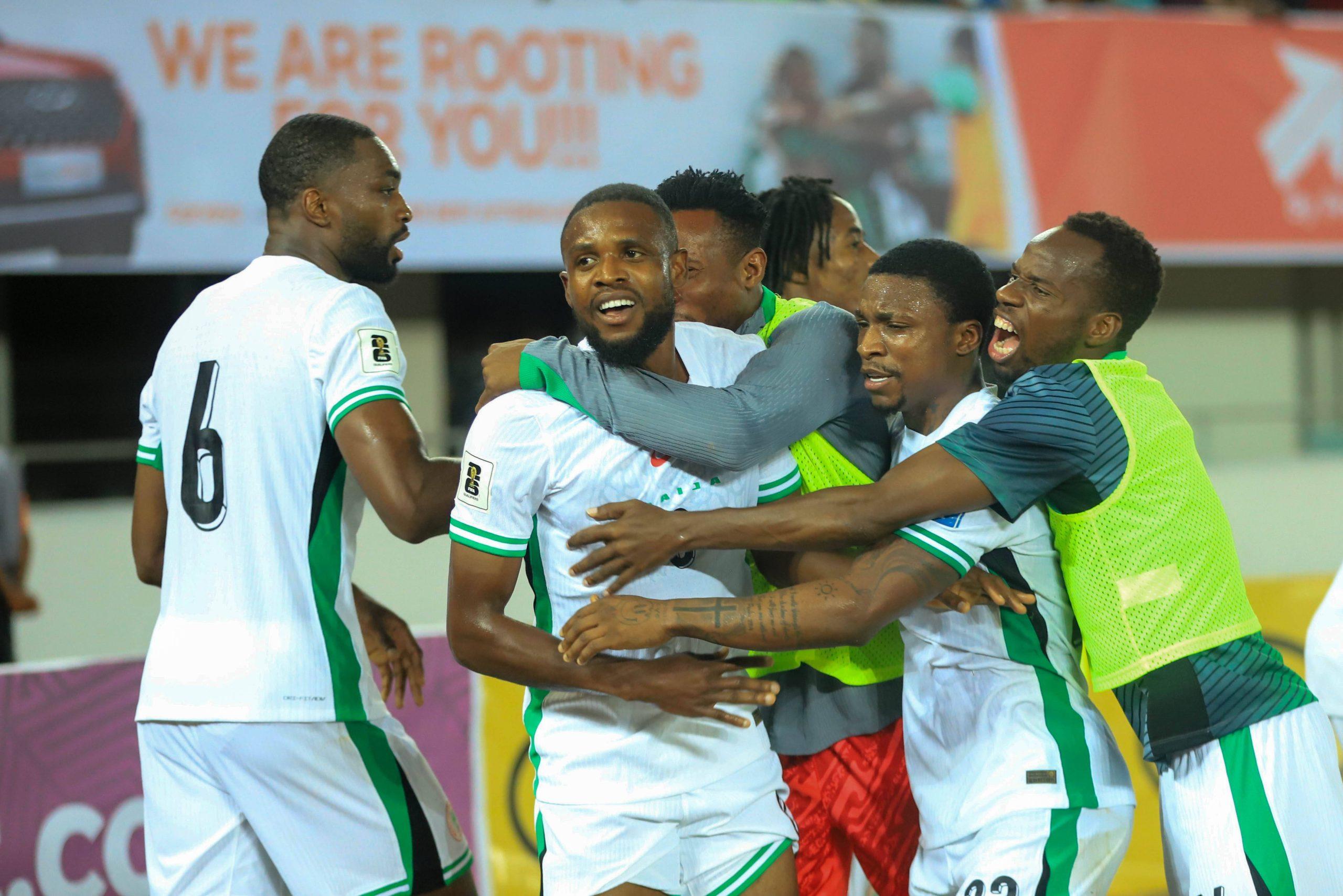 Frank Onyeka of Nigeria during the 2026 FIFA World Cup qualifier match between Super Eagles of Nigeria and Benin Republic at Godwill Akpabio Stadium on October 14, 2025 in Uyo, Nigeria