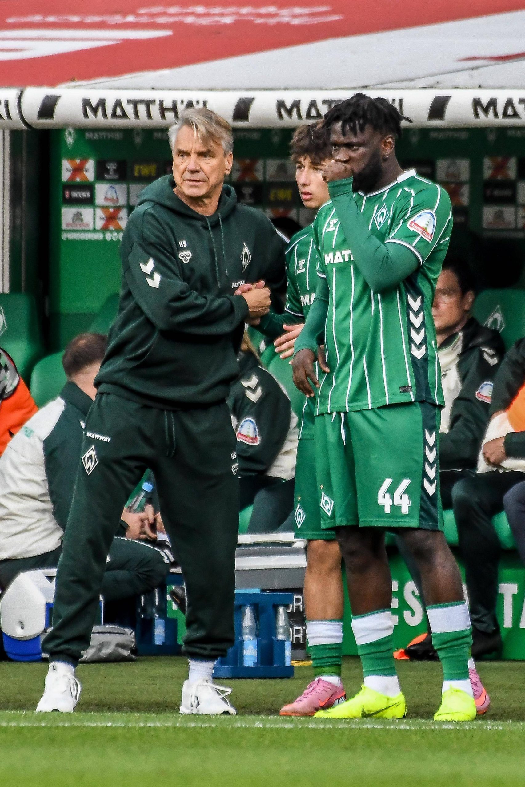 Victor Boniface with Horst Steffen Bundesliga , SV Werder Bremen FC St Pauli