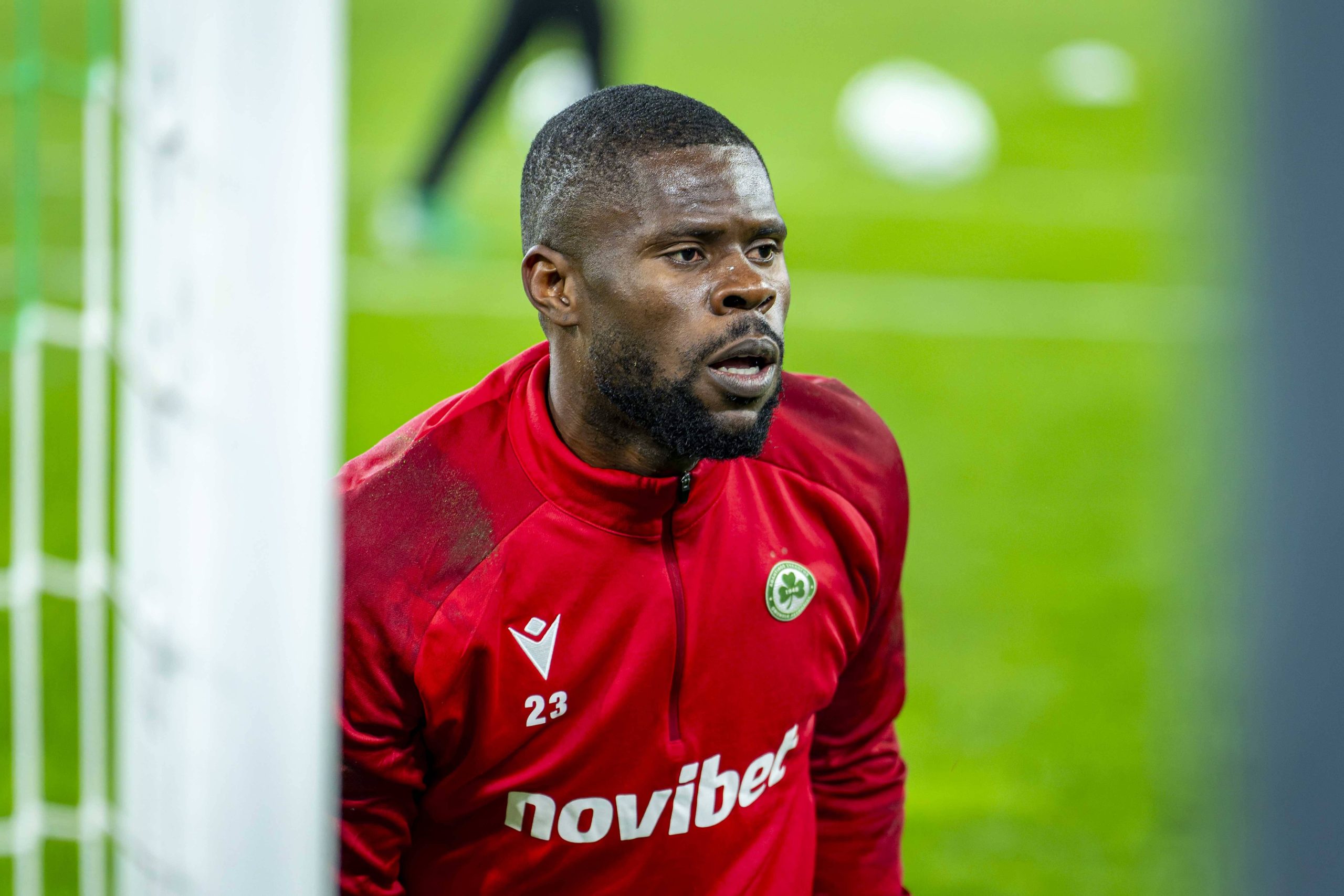 Francis Uzoho Nikosia during warm-up