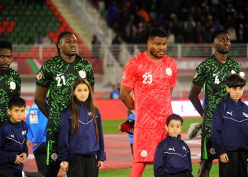 Calvin Bassey supports Super Eagles from the stands with ‘new girlfriend’ — who is she?