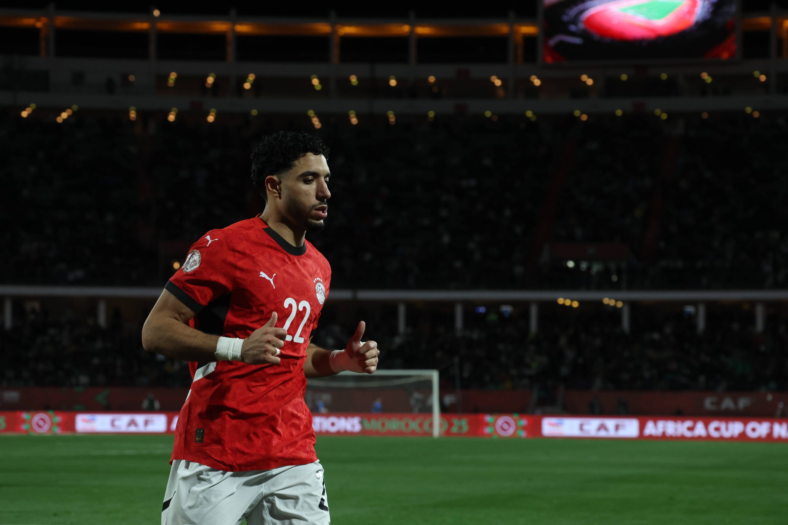 Omar Marmoush during the Africa Cup of Nations CAN group B football match between Egypt national team and Zimbabwe