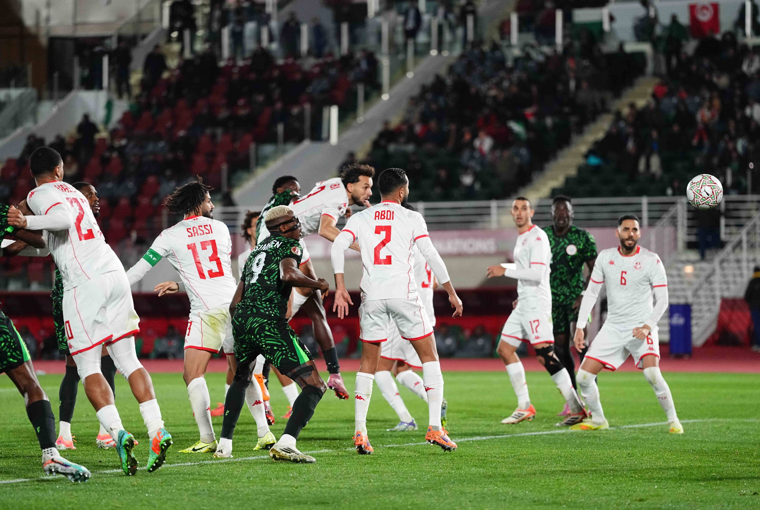Ndidi Onyinye Wilfred scores and celebrates his teams second goal during the Africa Cup Of Nations match between Tunisia and Nigeria