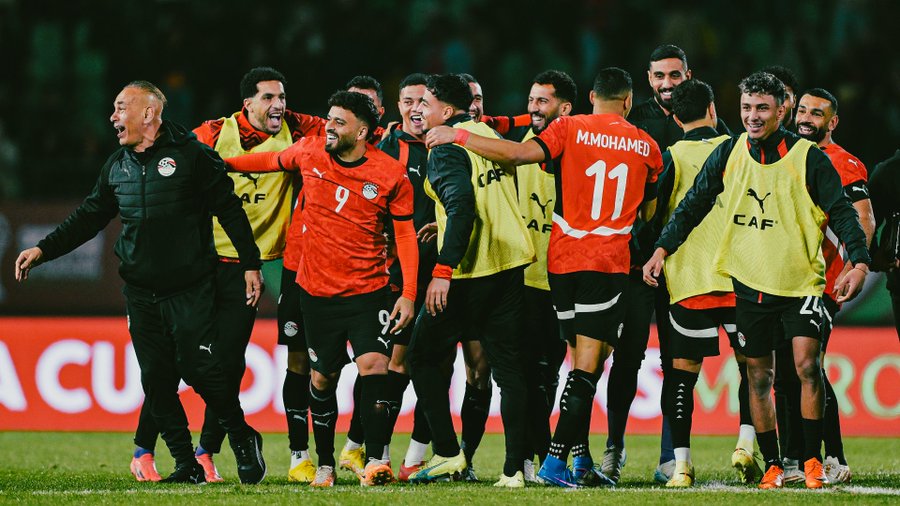 Egypt team celebrating at AFCON 2025