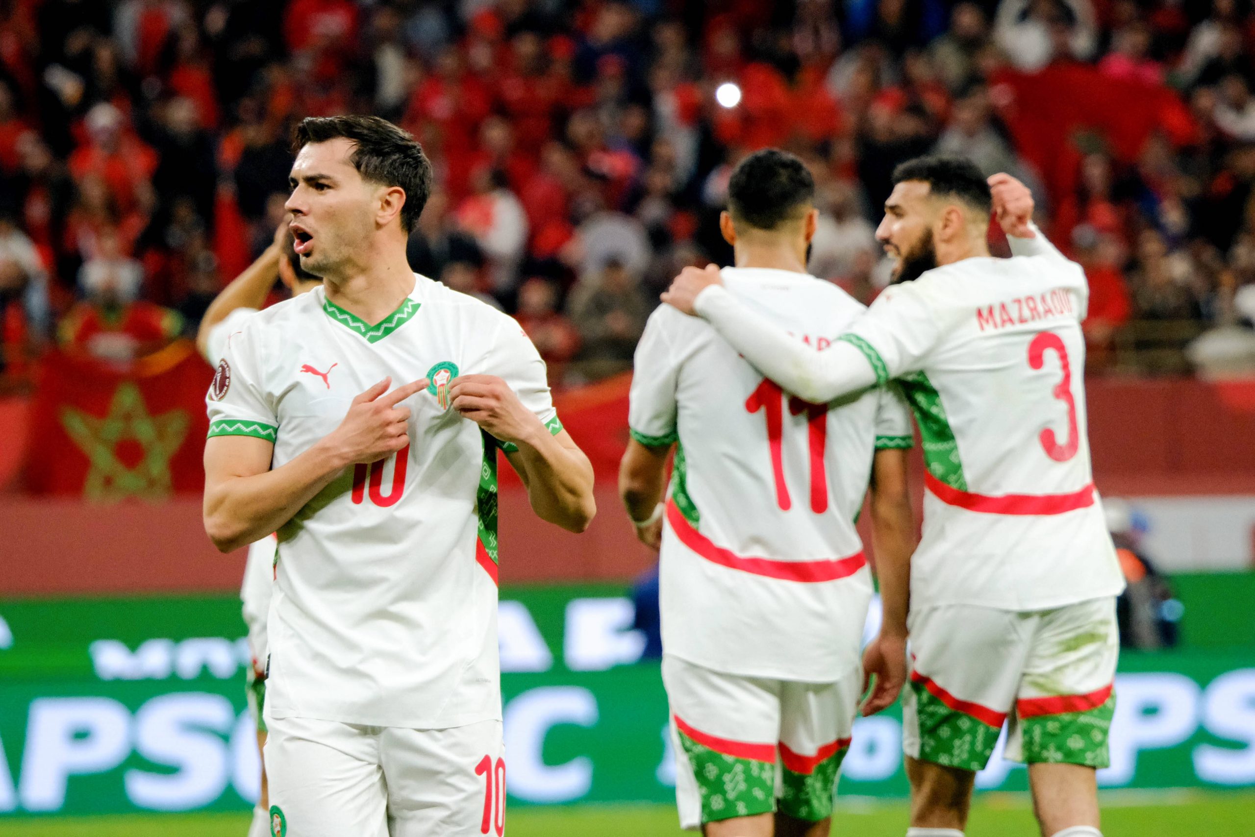 Brahim Diaz of Morocco celebrate goal during the Africa Cup of Nations AFCON match between Zambia and Morocco