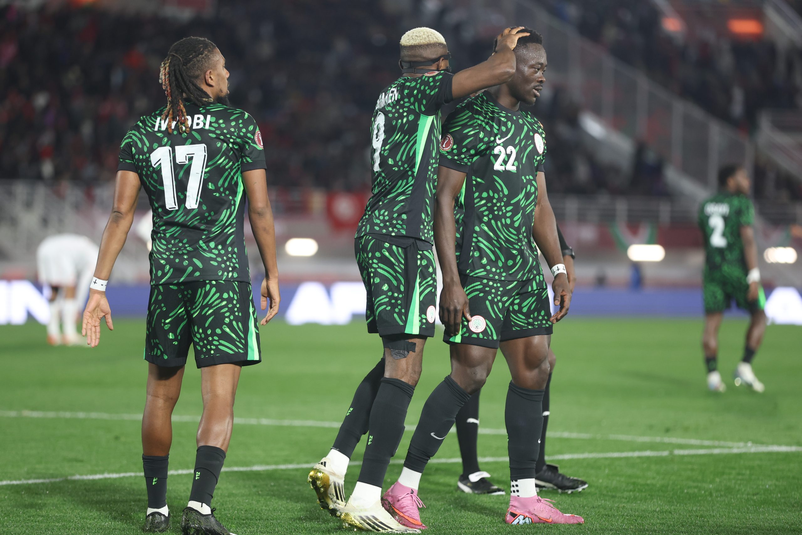 Victor Osimhen of Nigeria celebrates goal with teammates during the 2025 Africa Cup of Nations AFCON match between Super Eagles of Nigeria and Tunisia