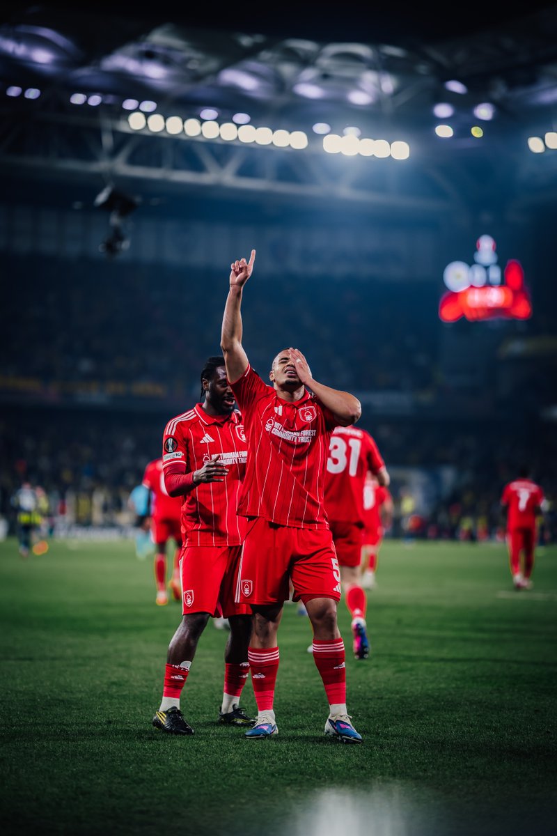 Ola Aina celebrates Murillo Nottingham Forest goal