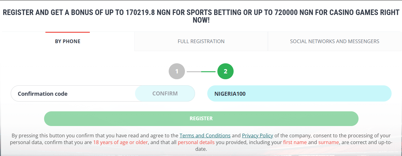 22bet registration promo code