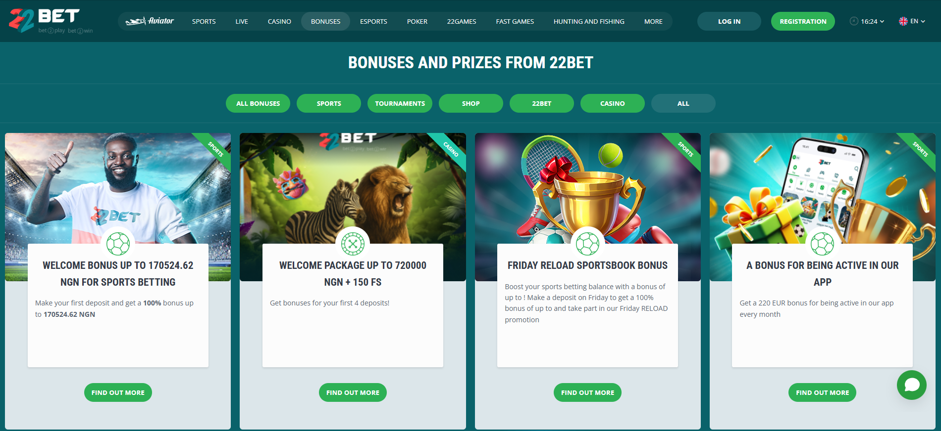 22Bet bonuses and offers